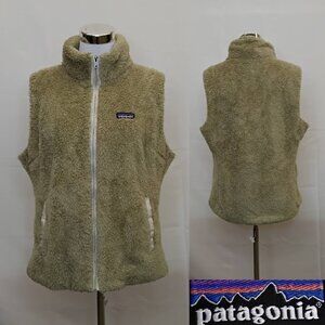 Patagonia Los Gatos Vest Women's XL Beige Full Zip Deep Pile Fleece #J5126